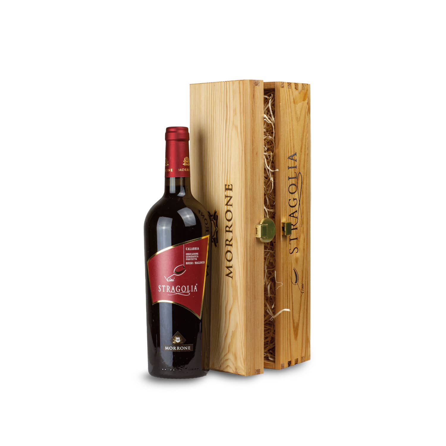 Cofanetto in legno con Stragolia Rosso IGP 2018 1 Cofanetto in legno con Vino Stragolia Rosso IGP - Idea regalo